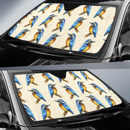 Kingfisher Pattern Print Design 01 Car Sun Shades-JORJUNE.COM