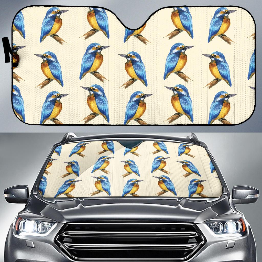 Kingfisher Pattern Print Design 01 Car Sun Shades-JORJUNE.COM