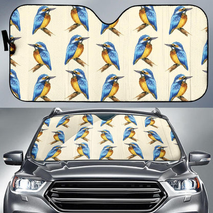 Kingfisher Pattern Print Design 01 Car Sun Shades-JORJUNE.COM