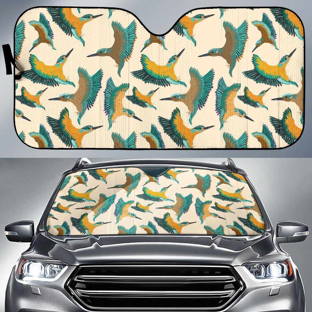 Kingfisher Pattern Print Design 02 Car Sun Shades-JORJUNE.COM