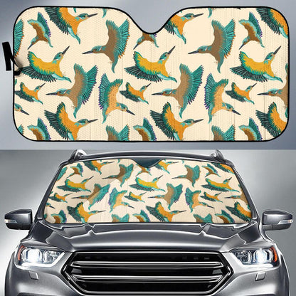 Kingfisher Pattern Print Design 02 Car Sun Shades-JORJUNE.COM