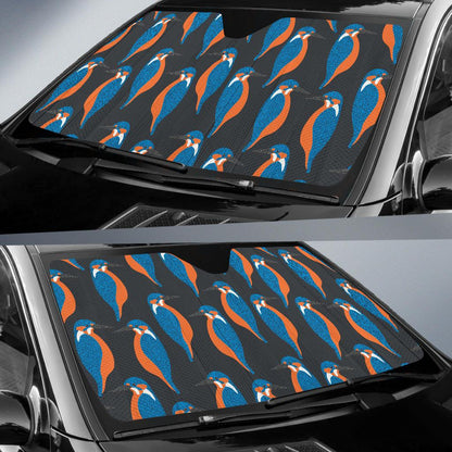 Kingfisher Pattern Print Design 03 Car Sun Shades-JORJUNE.COM