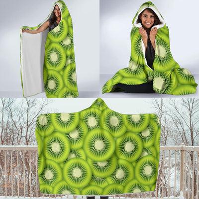 Kiwi Pattern Print Design KW01 Hooded Blanket-JORJUNE.COM