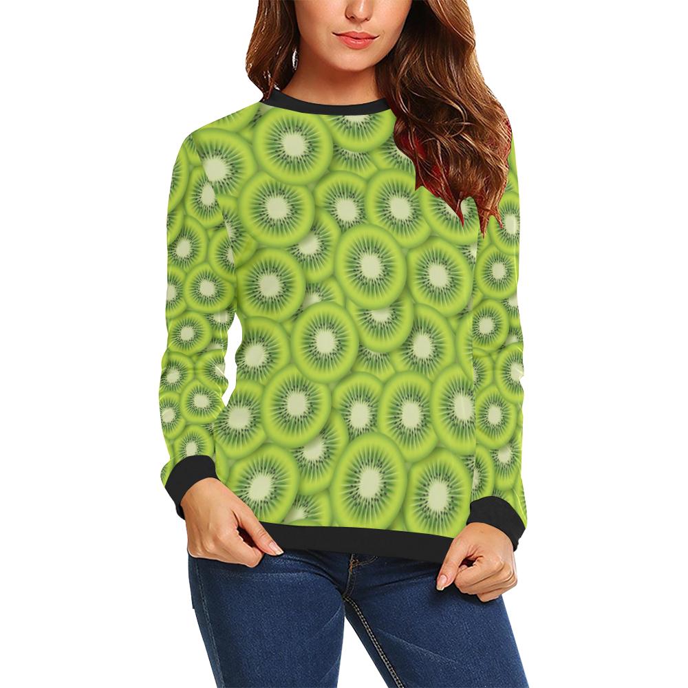 Kiwi Pattern Print Design KW01 Women Long Sleeve Sweatshirt-JorJune