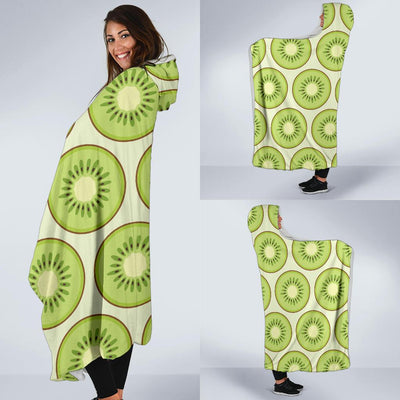 Kiwi Pattern Print Design KW02 Hooded Blanket-JORJUNE.COM