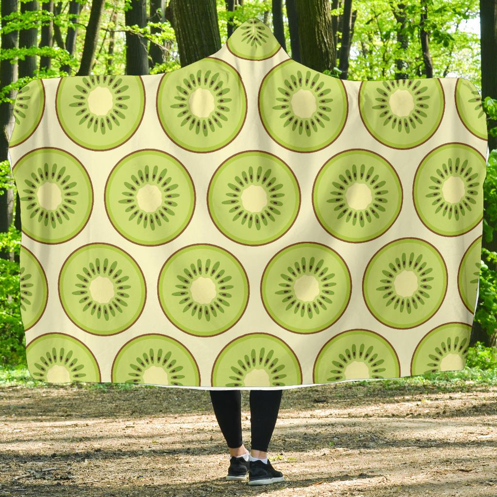 Kiwi Pattern Print Design KW02 Hooded Blanket-JORJUNE.COM