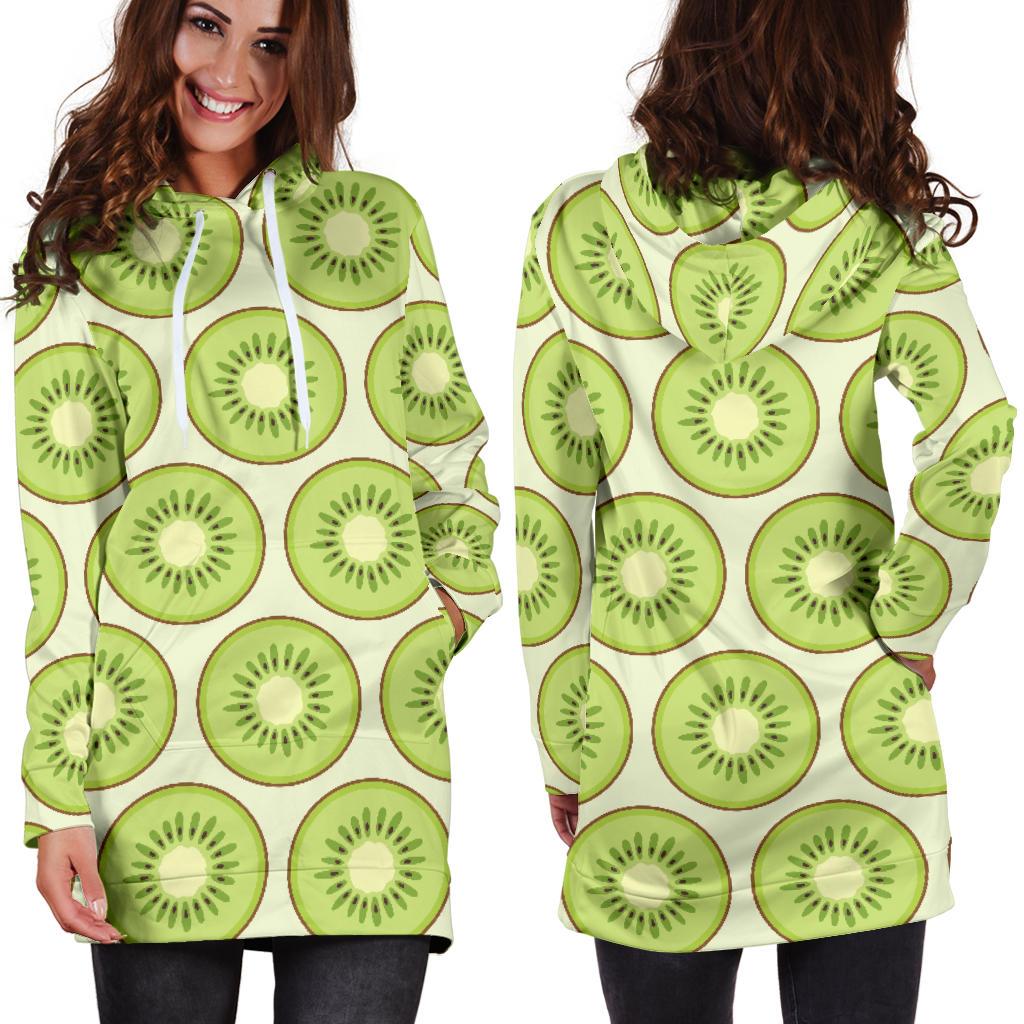 Kiwi Pattern Print Design KW02 Women Hoodie Dress