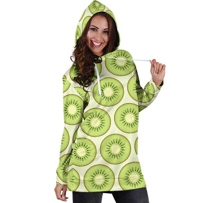 Kiwi Pattern Print Design KW02 Women Hoodie Dress