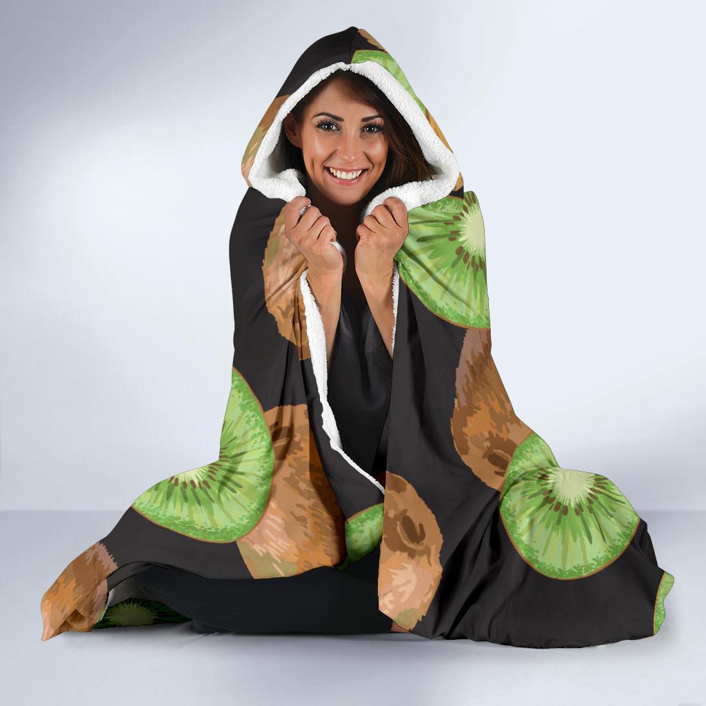 Kiwi Pattern Print Design KW03 Hooded Blanket-JORJUNE.COM