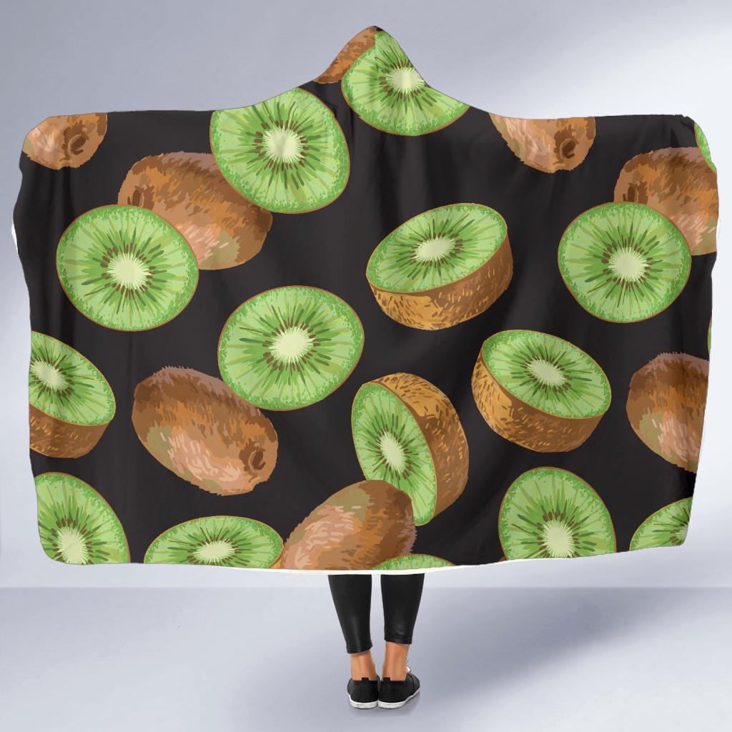 Kiwi Pattern Print Design KW03 Hooded Blanket-JORJUNE.COM