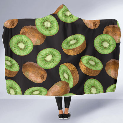 Kiwi Pattern Print Design KW03 Hooded Blanket-JORJUNE.COM