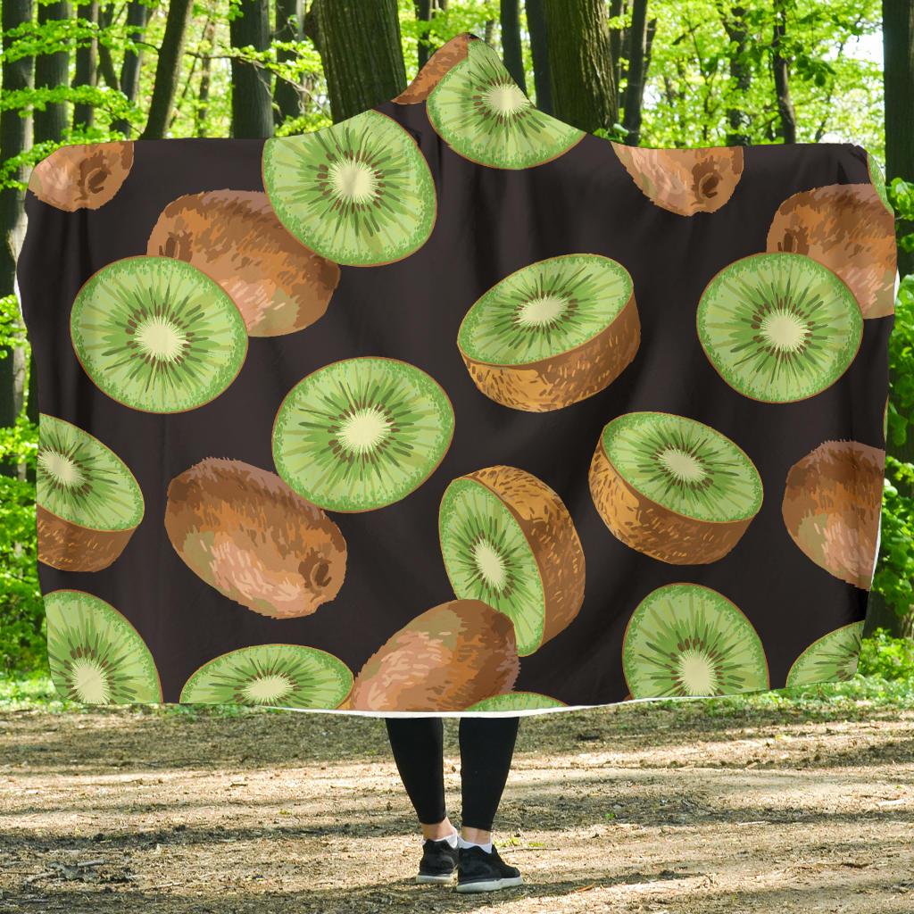 Kiwi Pattern Print Design KW03 Hooded Blanket-JORJUNE.COM