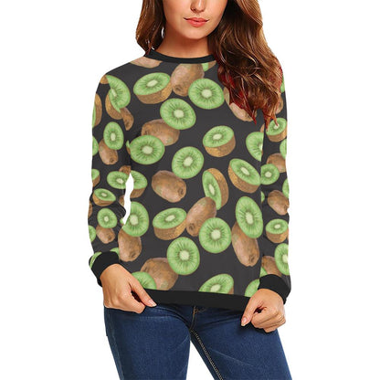 Kiwi Pattern Print Design KW03 Women Long Sleeve Sweatshirt-JorJune