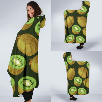 Kiwi Pattern Print Design KW04 Hooded Blanket-JORJUNE.COM