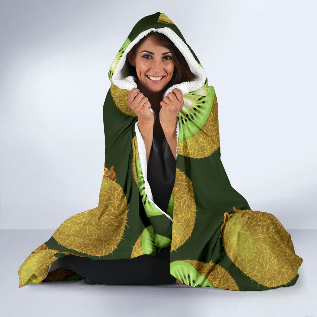 Kiwi Pattern Print Design KW04 Hooded Blanket-JORJUNE.COM