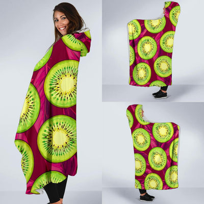 Kiwi Pattern Print Design KW05 Hooded Blanket-JORJUNE.COM