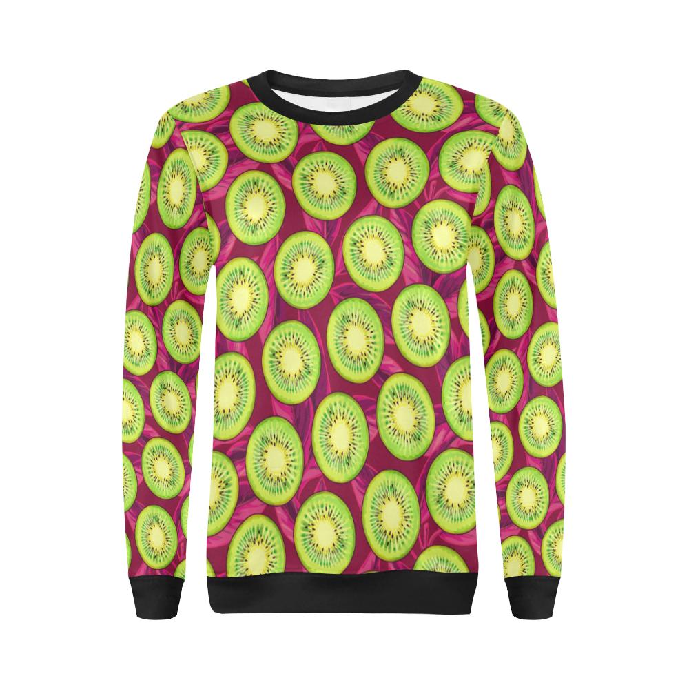 Kiwi Pattern Print Design KW05 Women Long Sleeve Sweatshirt-JorJune