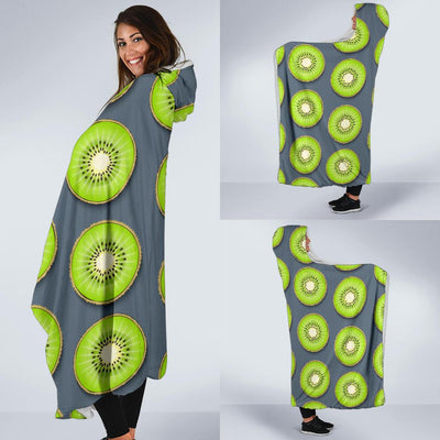 Kiwi Pattern Print Design KW06 Hooded Blanket-JORJUNE.COM