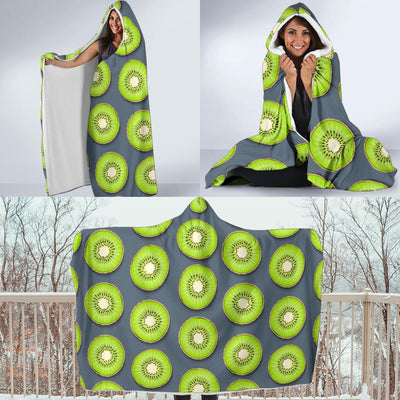 Kiwi Pattern Print Design KW06 Hooded Blanket-JORJUNE.COM