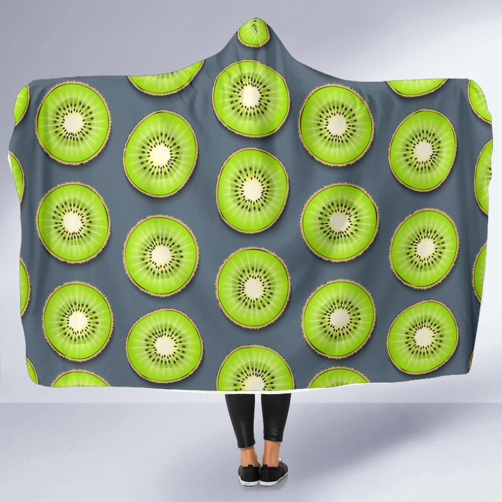 Kiwi Pattern Print Design KW06 Hooded Blanket-JORJUNE.COM