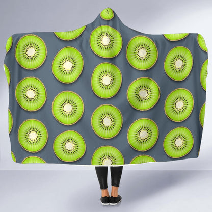 Kiwi Pattern Print Design KW06 Hooded Blanket-JORJUNE.COM