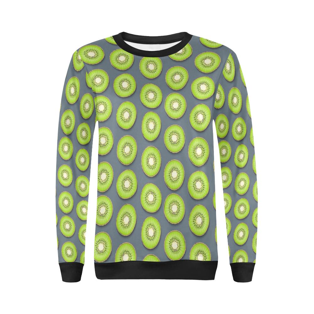 Kiwi Pattern Print Design KW06 Women Long Sleeve Sweatshirt-JorJune