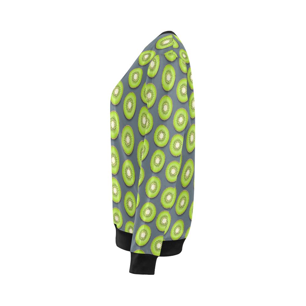 Kiwi Pattern Print Design KW06 Women Long Sleeve Sweatshirt-JorJune