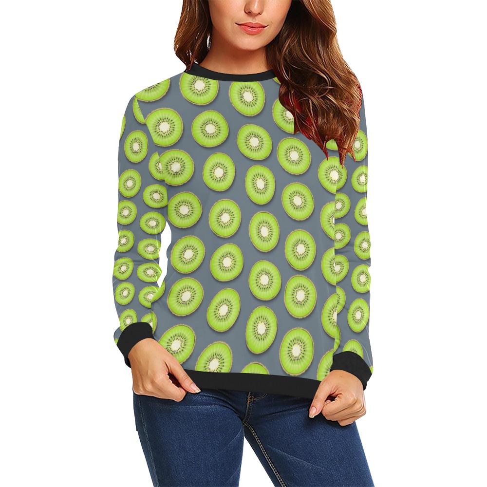 Kiwi Pattern Print Design KW06 Women Long Sleeve Sweatshirt-JorJune