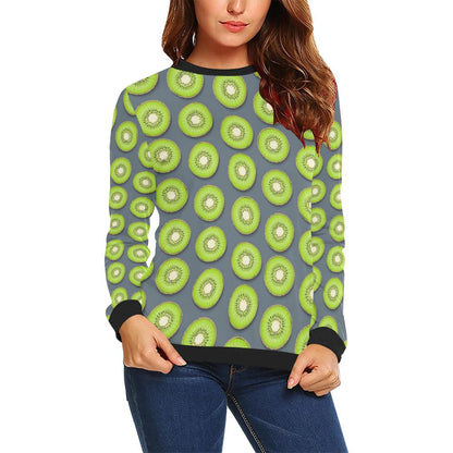 Kiwi Pattern Print Design KW06 Women Long Sleeve Sweatshirt-JorJune
