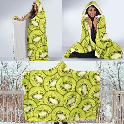 Kiwi Pattern Print Design KW07 Hooded Blanket-JORJUNE.COM