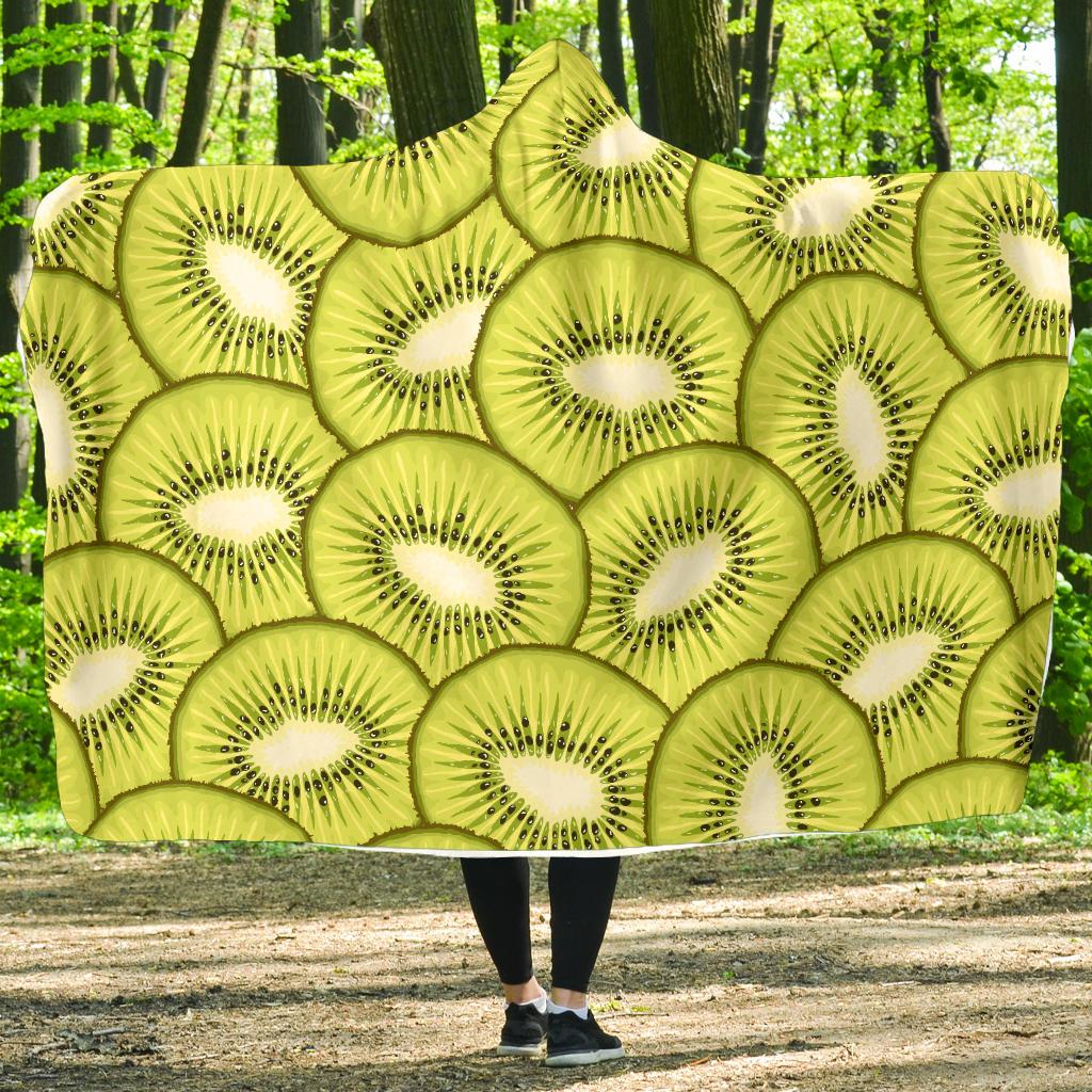 Kiwi Pattern Print Design KW07 Hooded Blanket-JORJUNE.COM