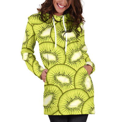 Kiwi Pattern Print Design KW07 Women Hoodie Dress