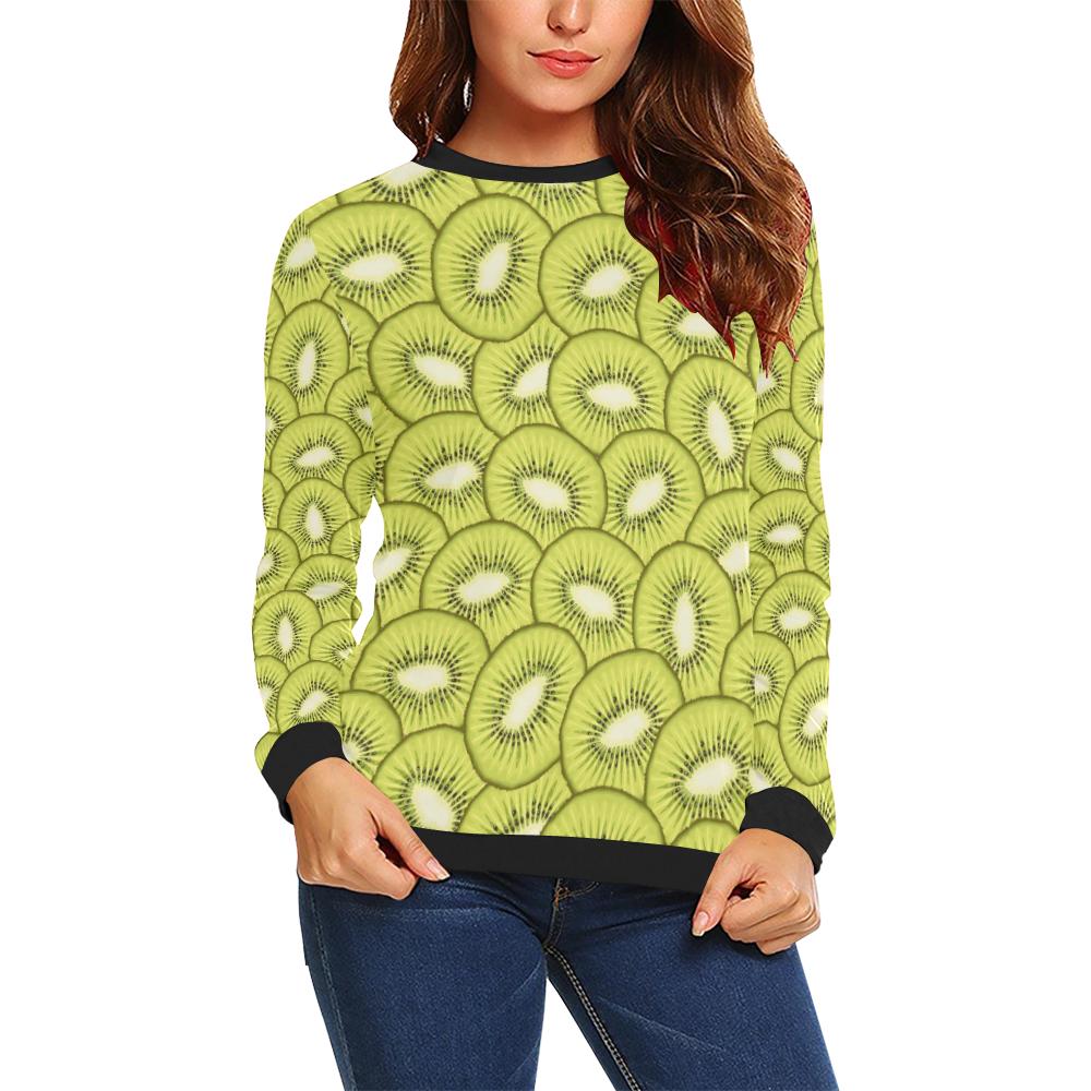 Kiwi Pattern Print Design KW07 Women Long Sleeve Sweatshirt-JorJune