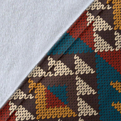 Knit Aztec Tribal Fleece Blanket