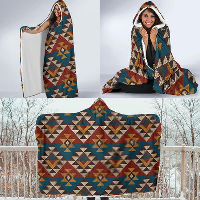 Knit Aztec Tribal Hooded Blanket-JORJUNE.COM