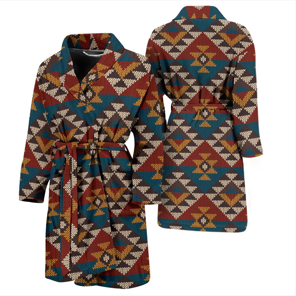 Knit Aztec Tribal Men Bath Robe