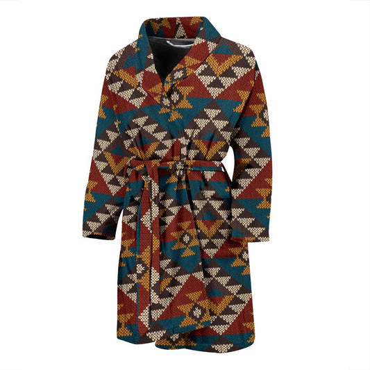 Knit Aztec Tribal Men Bath Robe