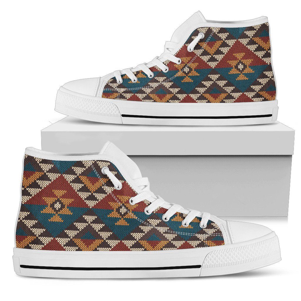 Knit Aztec Tribal Men High Top Shoes