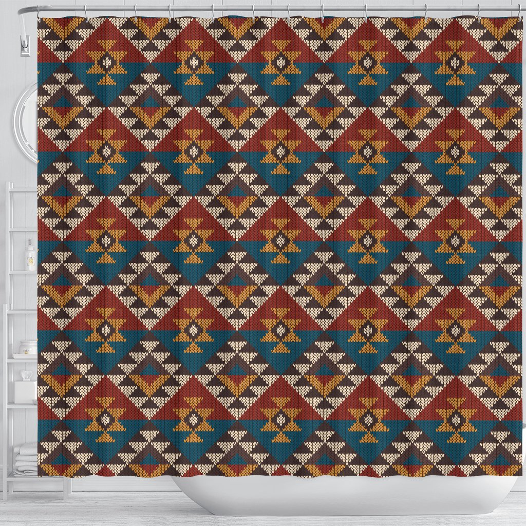 Knit Aztec Tribal Shower Curtain