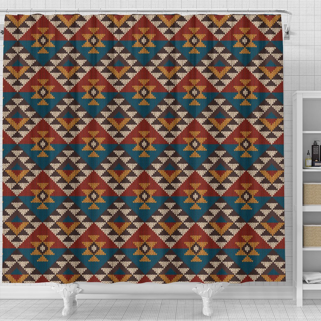 Knit Aztec Tribal Shower Curtain