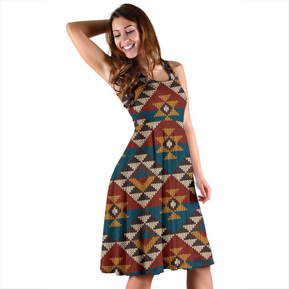 Knit Aztec Tribal Sleeveless Mini Dress