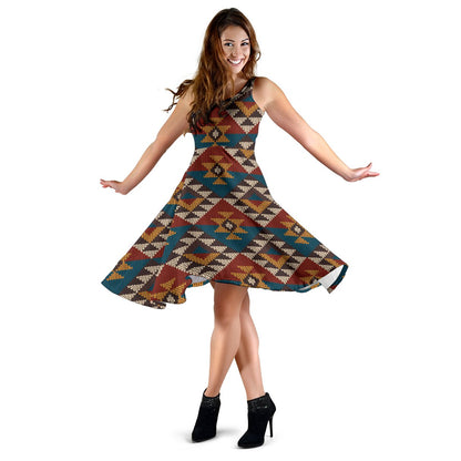 Knit Aztec Tribal Sleeveless Mini Dress