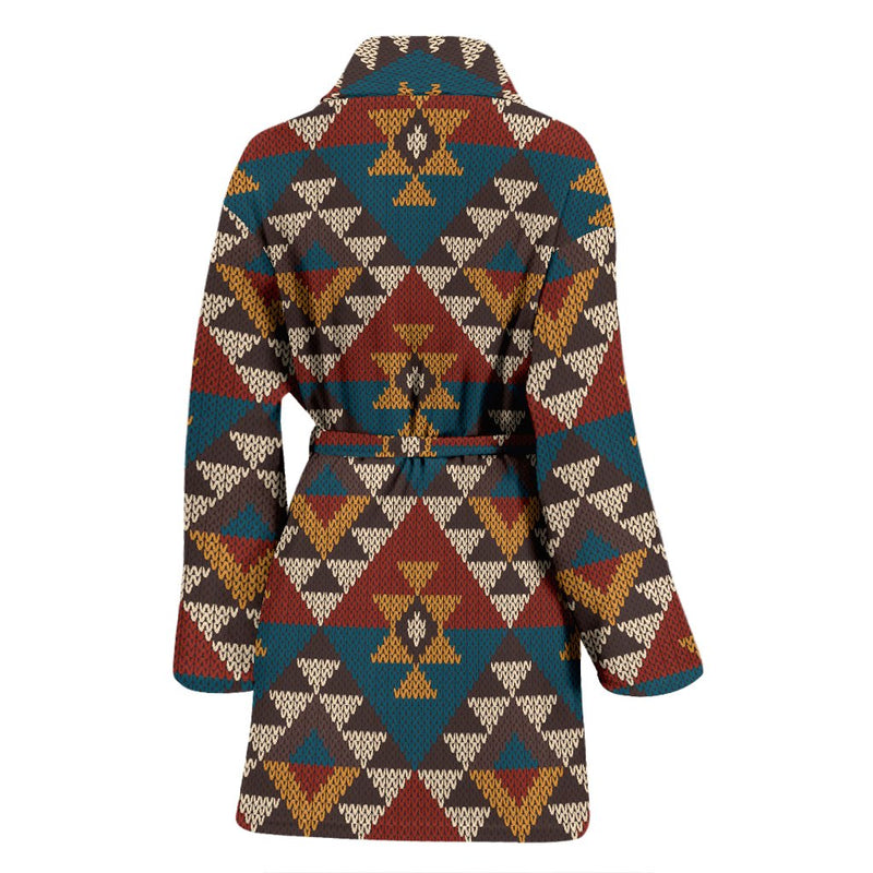 Knit Aztec Tribal Women Bath Robe