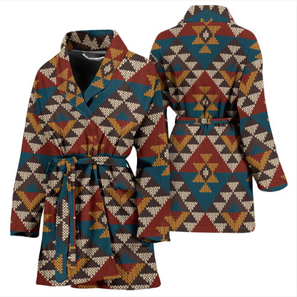Knit Aztec Tribal Women Bath Robe