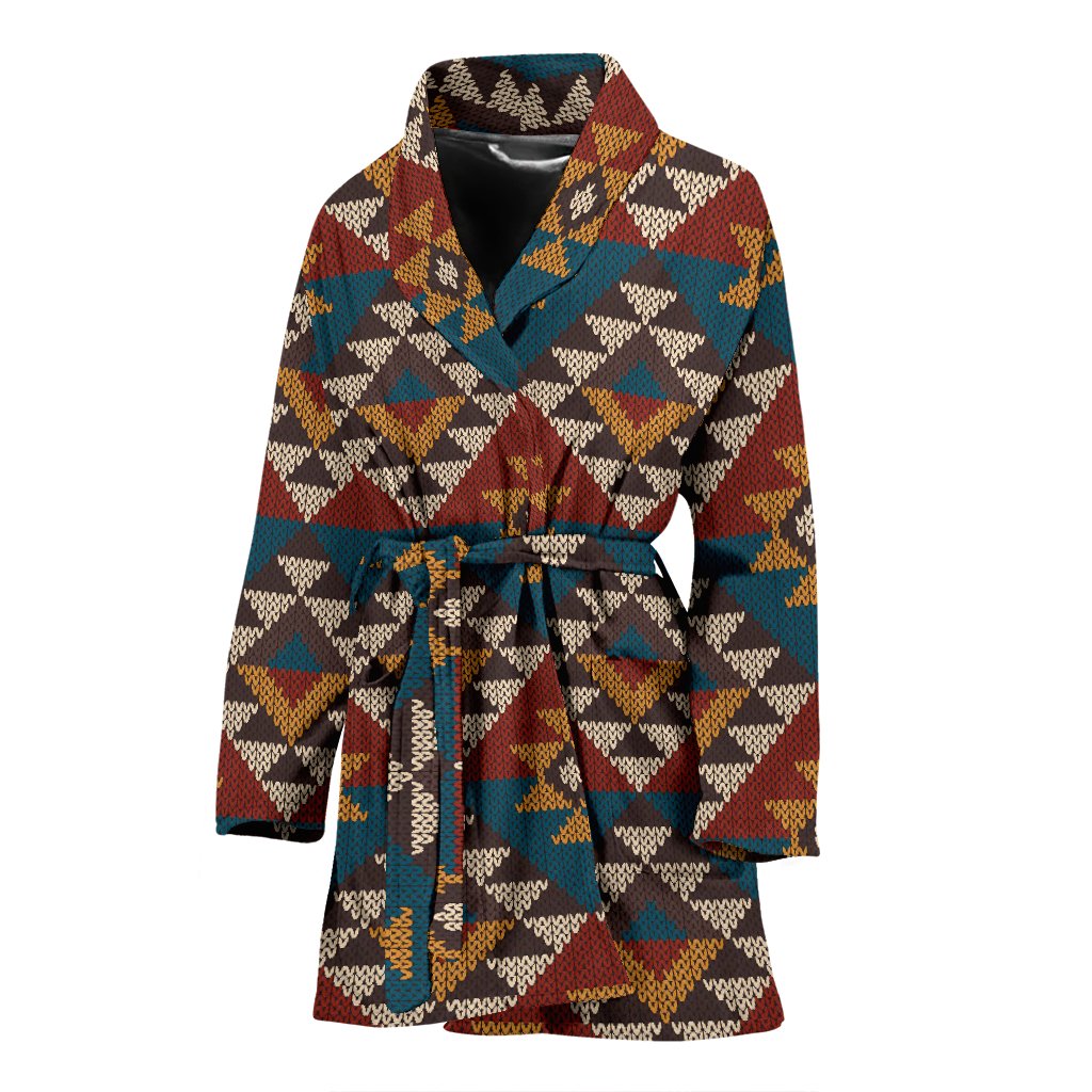 Knit Aztec Tribal Women Bath Robe