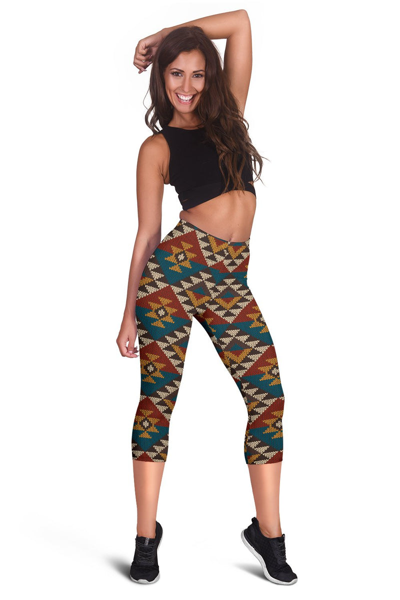 Knit Aztec Tribal Women Capris