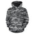 Knit Black White Camo Camouflage Print All Over Print Hoodie