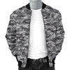 Knit Black White Camo Print Men Casual Bomber Jacket