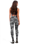 Knit Black White Camo Print Women Leggings