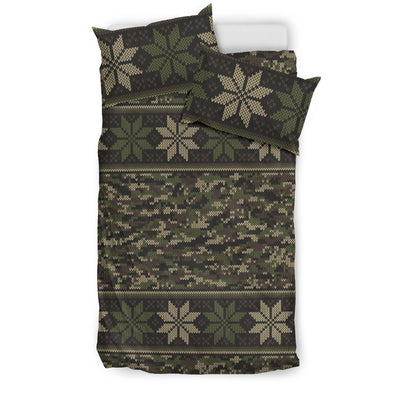 Knit Camouflage Camo Duvet Cover Bedding Set